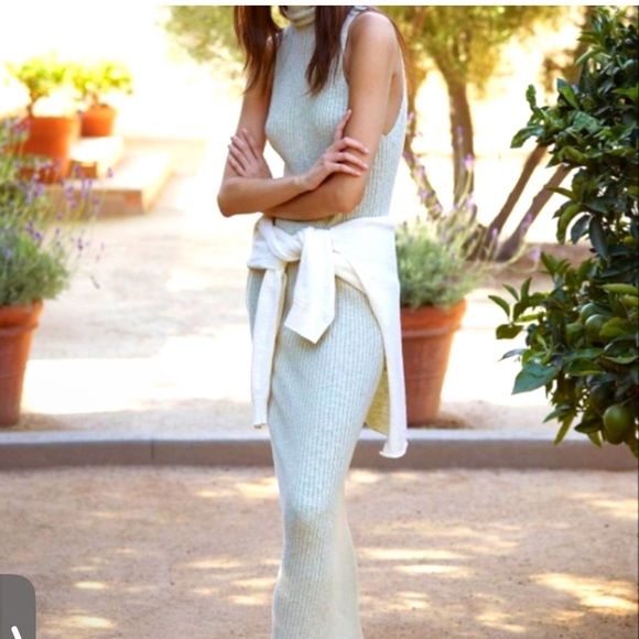 Free People Dresses & Skirts - Free People Beach Solari Sage Sweater maxi dress S sleeveless ribbed long tube